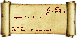 Jáger Szilvia névjegykártya