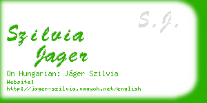 szilvia jager business card